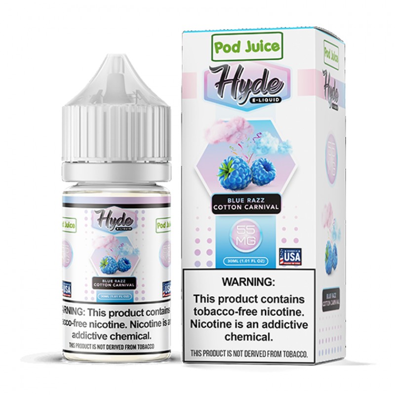 Blue Razz Cotton Carnival by Pod Juice - Hyde TFN Salt 30mL