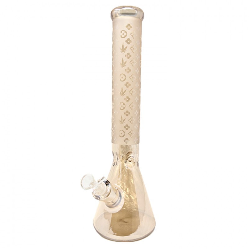 16 Inch LV Beaker With Glass On Glass Downstem